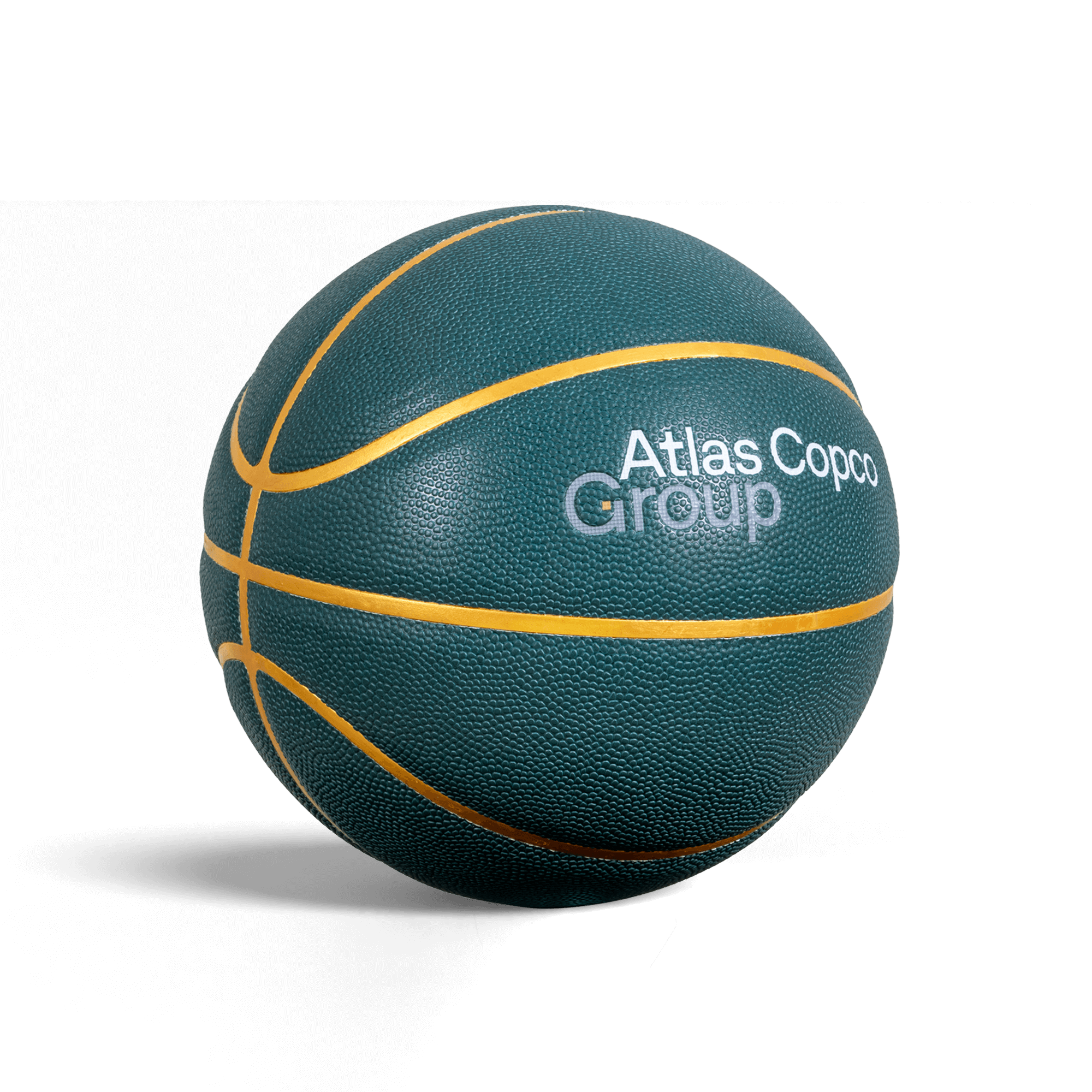 Basketball with atlas copco group logo