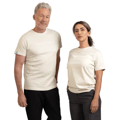 beige tshirt worn by male