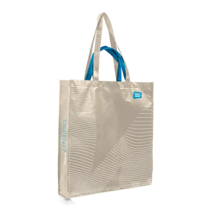 Blue towel with paper wrap