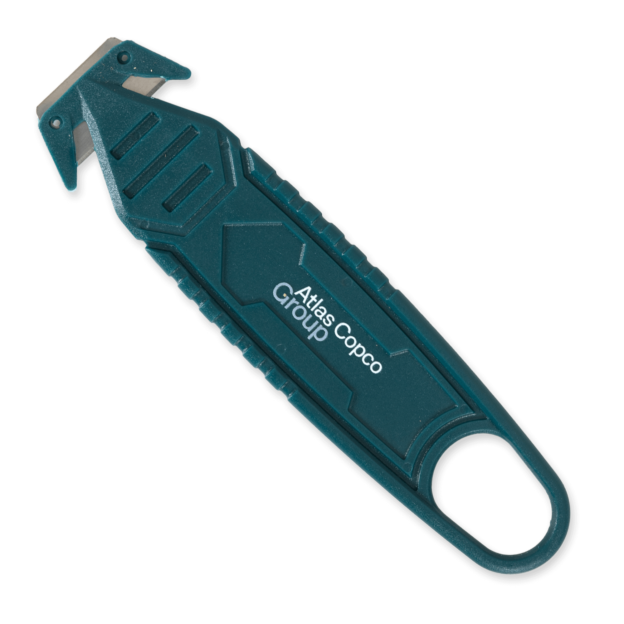 safety knife with atlas copco group logo