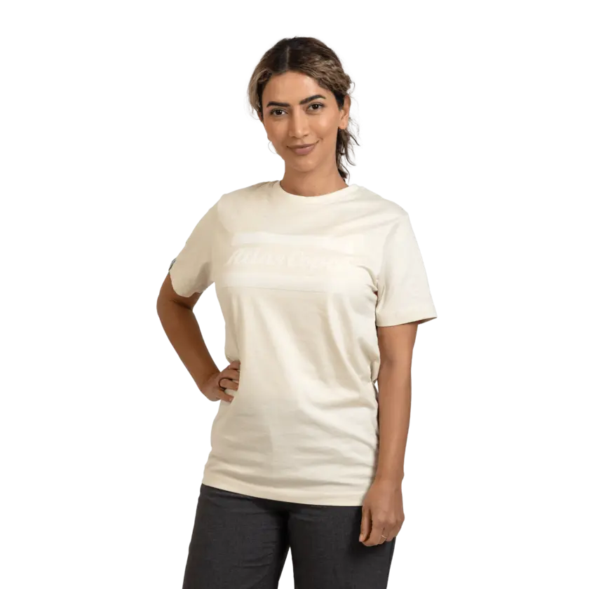 beige tshirt worn by male