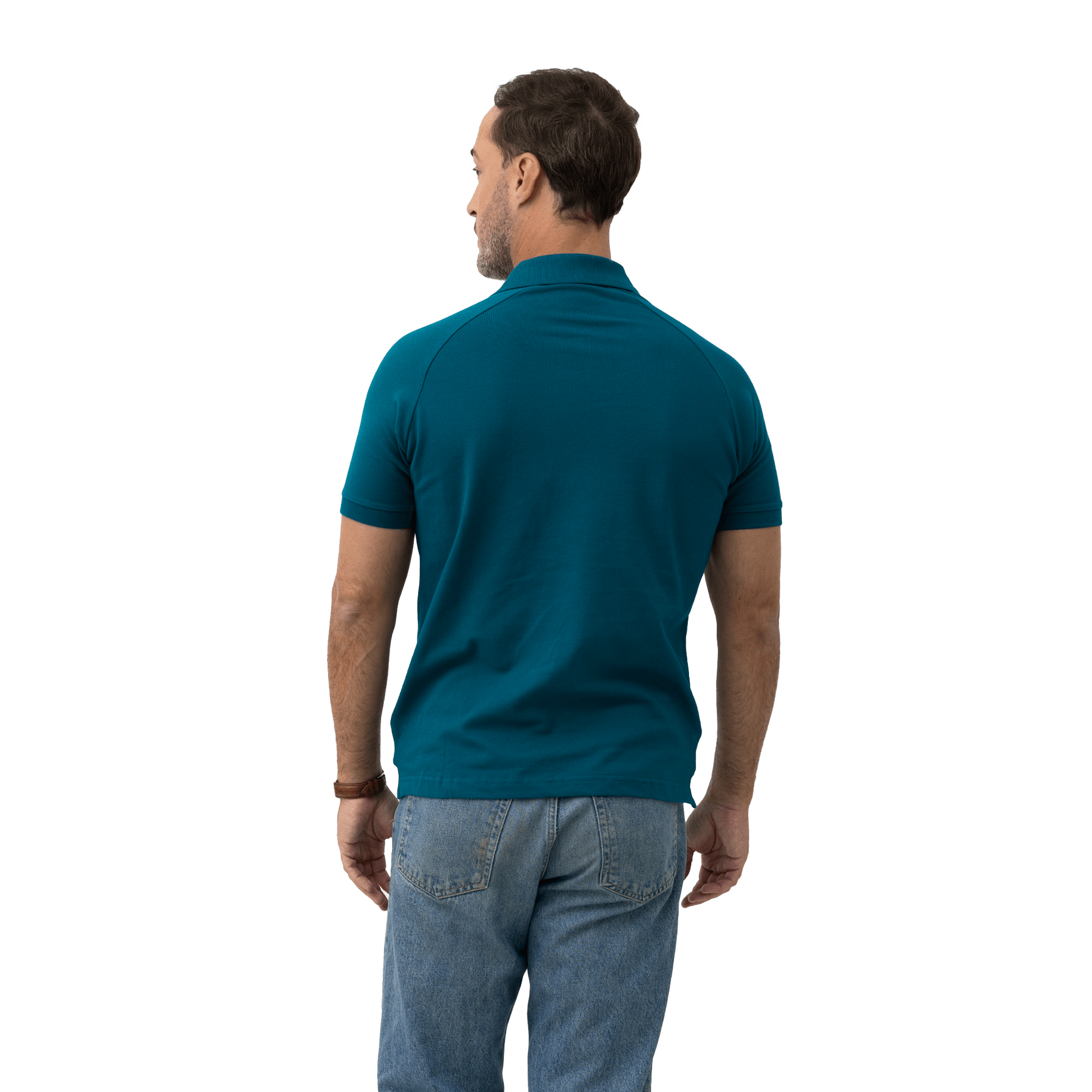 teal atlas copco group polo back