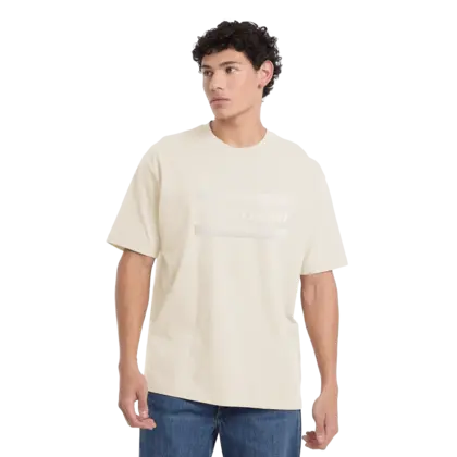 beige tshirt worn by female