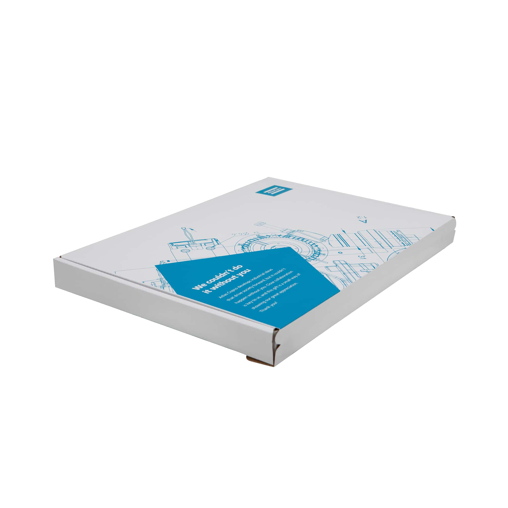 atlas copco box with blueprint