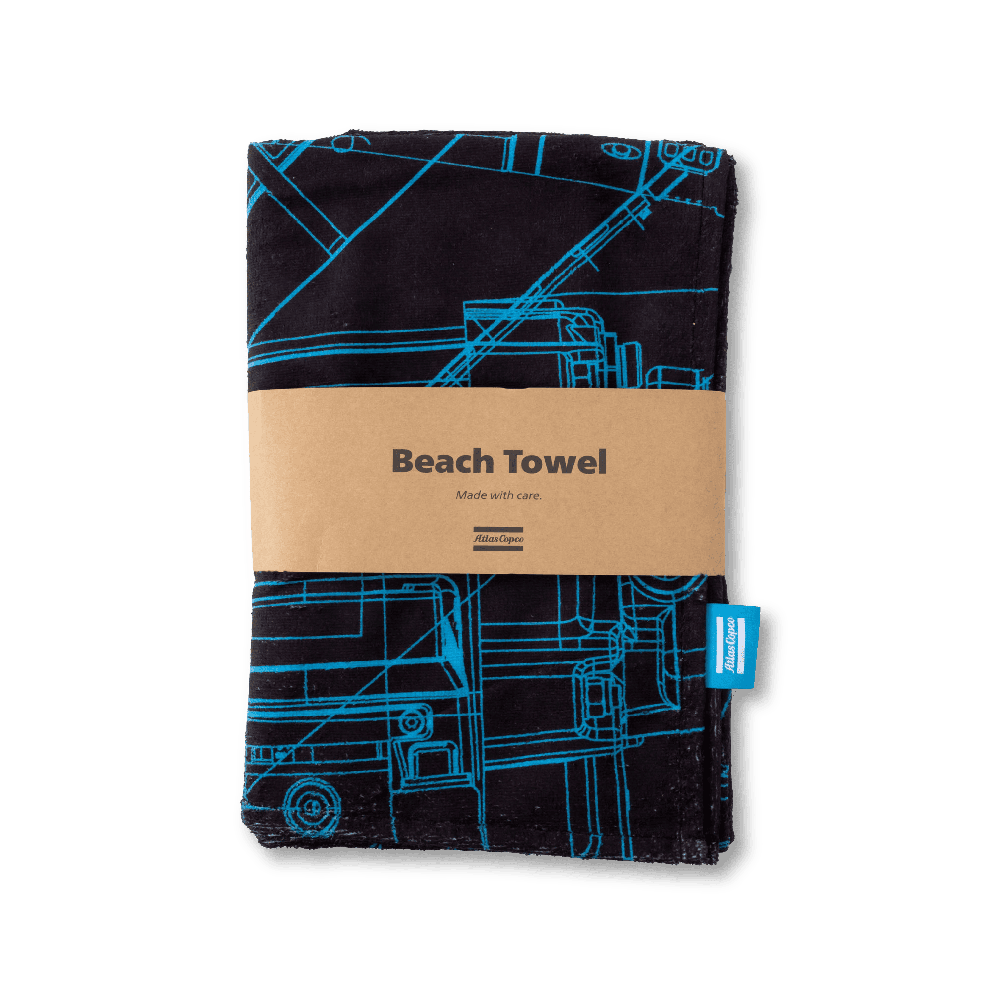 atlas copco recharge beach towel