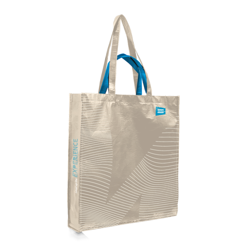 Blue towel with paper wrap