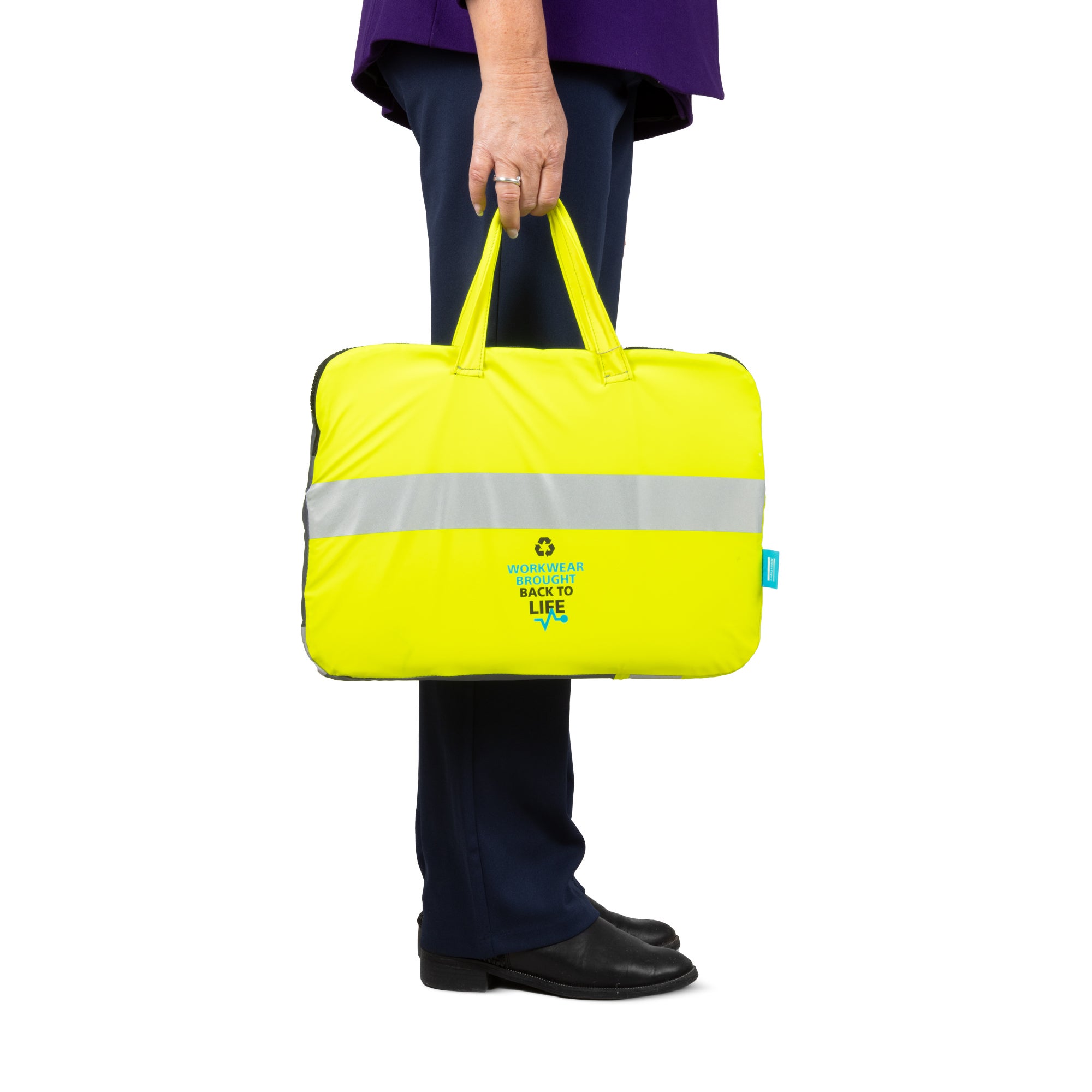 high vis recycled laptop bag