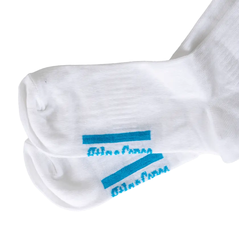 atlas copco logo in arch of the foot